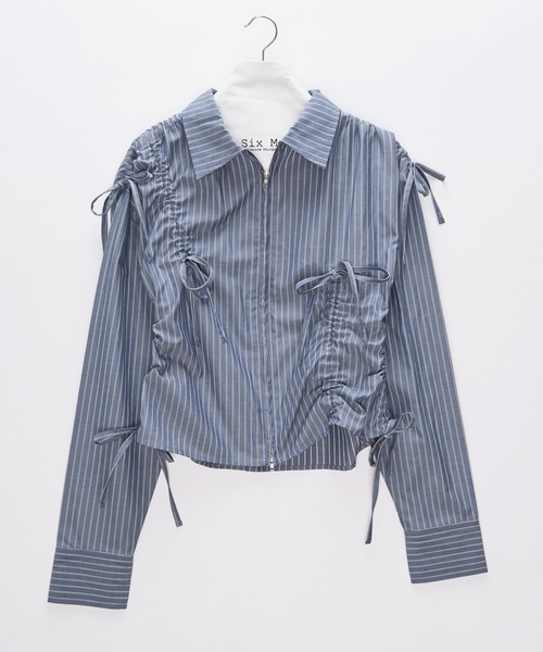 「WHO'S WHO gallery」 「six m」長袖シャツ FREE ブルー系その他2 レディース