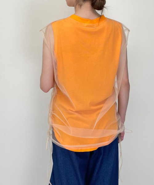 「DOLLUPOOPS」 ノースリーブブラウス 38 オレンジ レディース_画像5