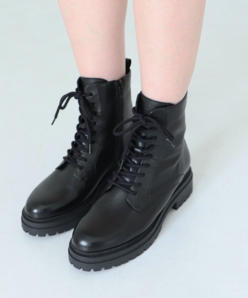 EVOL（EVOL）/【25秋冬新作】 【本革・柔らかい】レースアップショートブーツ IZ8119 EVOL（イーボル） ブーツ 「本革・柔らかい」レースアップショート