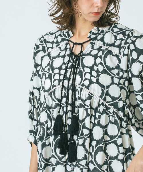HLAADA ワンピース (HLAADA for ROSEBUD)BLOCK PRINT SMOCK OP