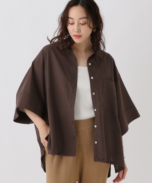 ブラウス シャツ アイロンいらず5分袖ドライシャツ / 579965 レディース