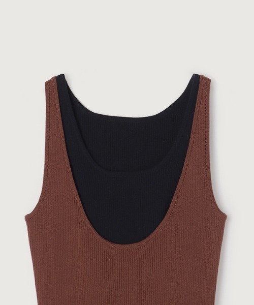 anuans 「anuans」 ニットワンピース FREE ブラウン レディース