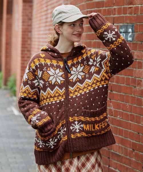 MILKFED.（ミルクフェド） コート アウター SNOW PATTERN COWICHAN 