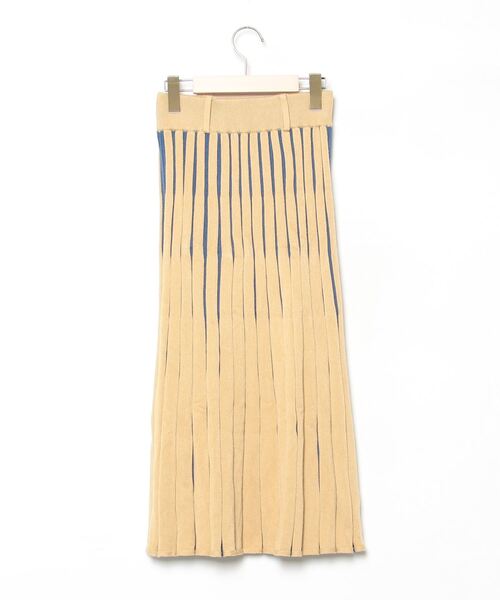 「REDYAZEL」 ストライプ柄ニットスカート FREE イエロー レディース_画像2