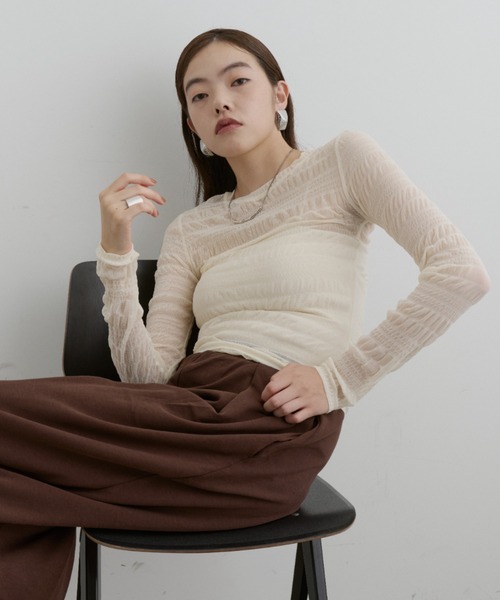 DFFUR. tシャツ ストレッチシャーリングシアートップス レディース