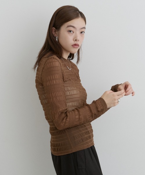 DFFUR. tシャツ ストレッチシャーリングシアートップス レディース