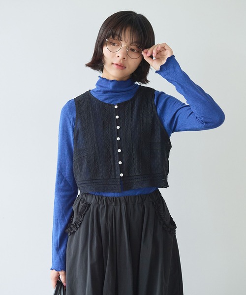 bulle de savon（ビュルデサボン） ベスト ジレ lace patchwork ベスト