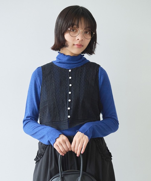 bulle de savon（ビュルデサボン） ベスト ジレ lace patchwork ベスト