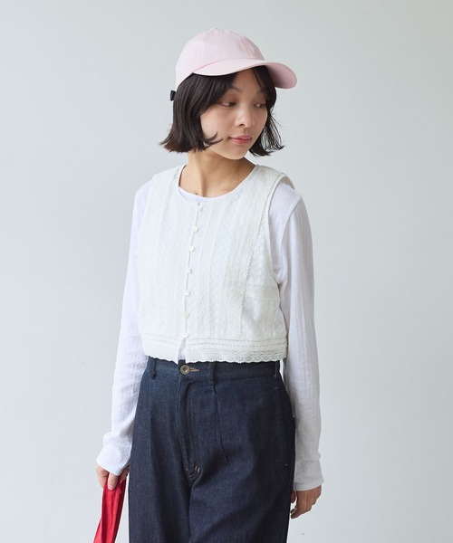 bulle de savon（ビュルデサボン） ベスト ジレ lace patchwork ベスト