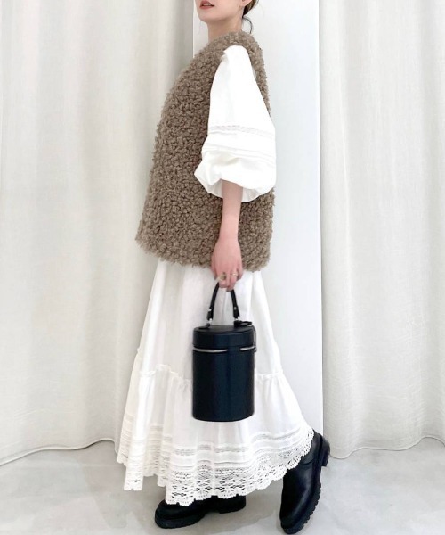 「BABYLONE」 長袖ワンピース フリー ブラック レディース_画像7