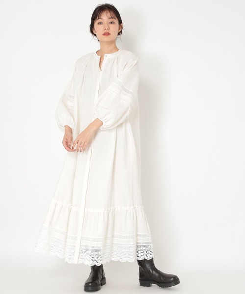 「BABYLONE」 長袖ワンピース フリー ブラック レディース_画像8