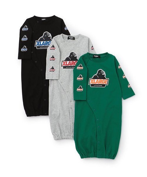 XLARGE kids  ロンパース　カバーオール　グレーブラウン2着セット XLARGE kids ロンパースカバーオールグレーブラウン2着セット