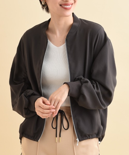 「actuel」 ジップアップブルゾン FREE オフホワイト レディース_画像4