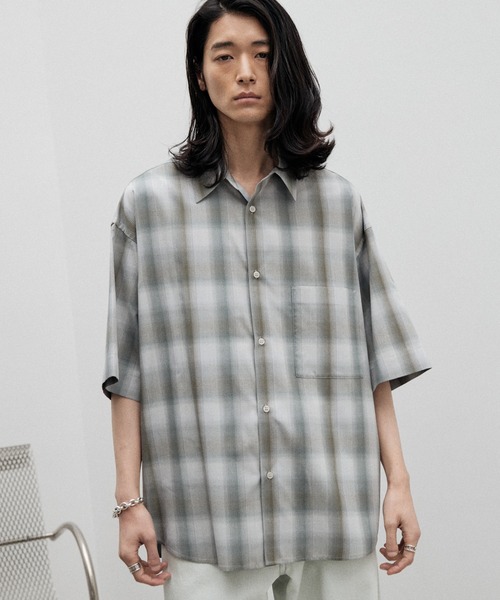 「WYM LIDNM」 半袖シャツ S グレー メンズ_画像7