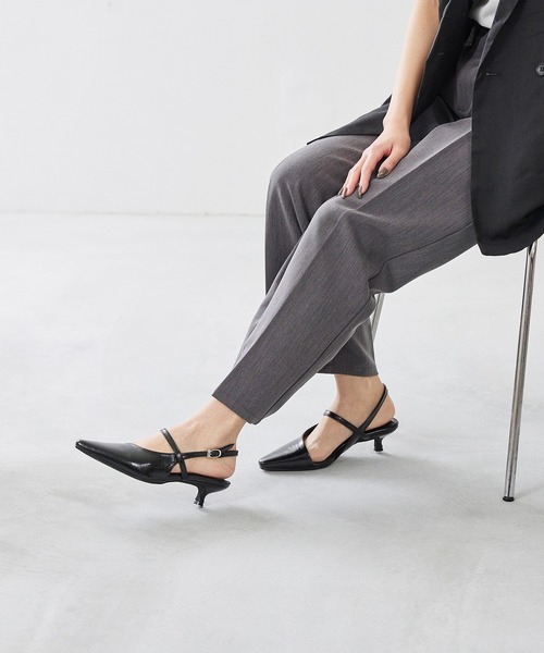 「menue」 ヒールサンダル 25.5cm シルバー レディース_画像3