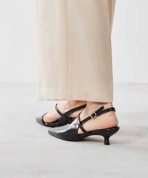 「menue」 ヒールサンダル 25.5cm シルバー レディース_画像8