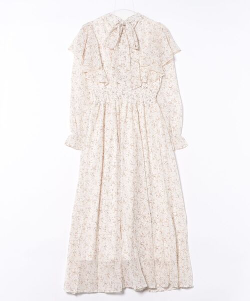 ワンピース&リボン（小花柄） Anely ワンピース 小花柄 フリル バックリボン ロング ワンピース