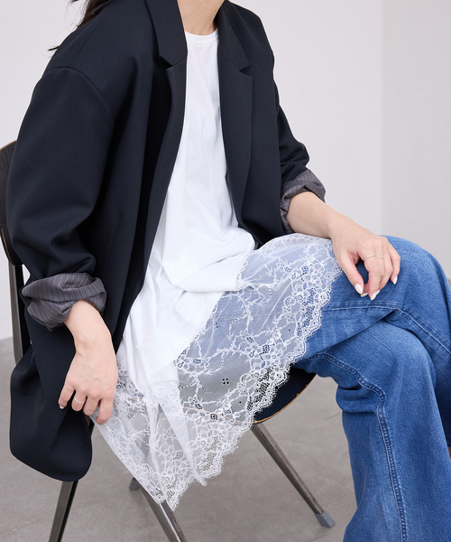 SLOBE IENA（スローブイエナ） tシャツ レースコンビカットソー