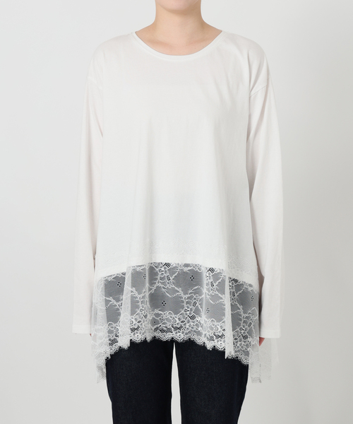 SLOBE IENA（スローブイエナ） tシャツ レースコンビカットソー