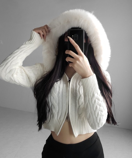 me+em select（ミームセレクト） パーカー 「 2color 」ファー