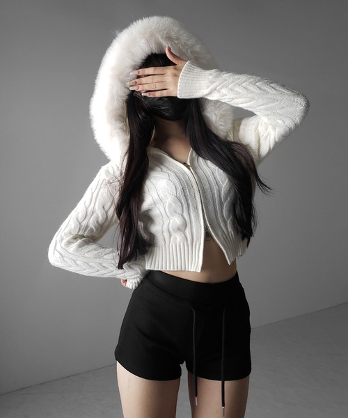 me+em select（ミームセレクト） パーカー 「 2color 」ファー