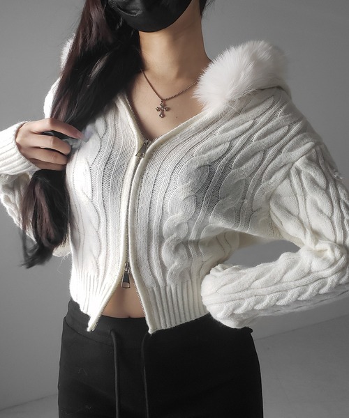 me+em select（ミームセレクト） パーカー 「 2color 」ファー