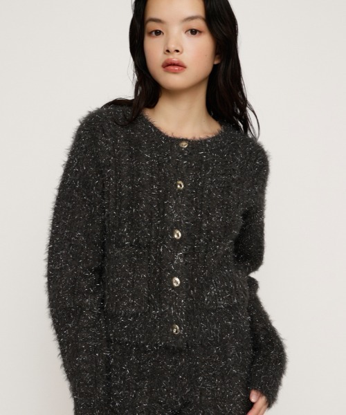 SLY（スライ） カーディガン SHINY CABLE C/D シャイニー ケーブル