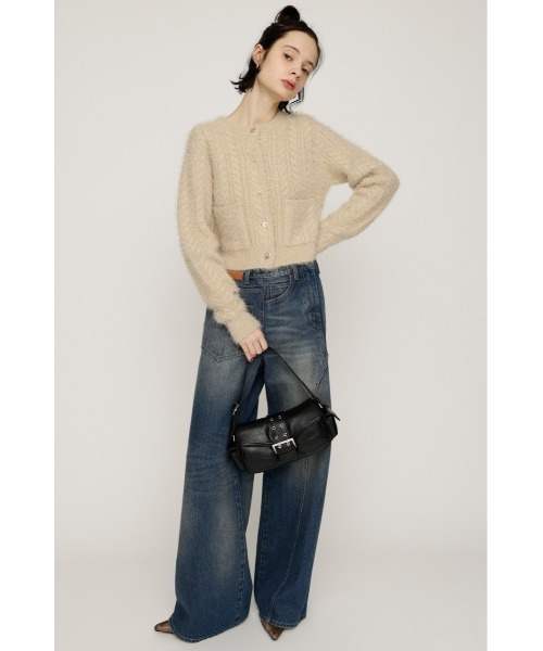 SLY（スライ） カーディガン SHINY CABLE C/D シャイニー ケーブル