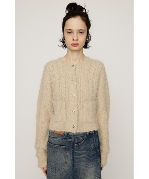 SLY（スライ） カーディガン SHINY CABLE C/D シャイニー ケーブル