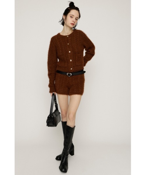 SLY（スライ） カーディガン SHINY CABLE C/D シャイニー ケーブル