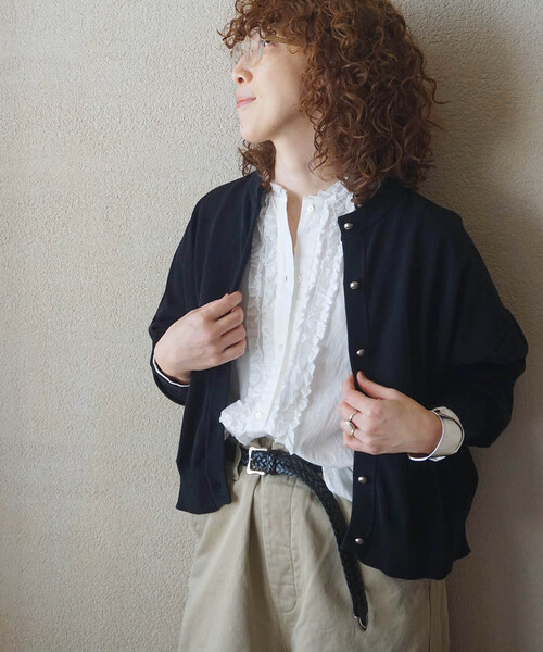 「JOURNAL STANDARD LUXE」 ニットカーディガン FREE レッド レディース_画像3