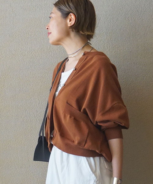 「JOURNAL STANDARD LUXE」 ニットカーディガン FREE レッド レディース_画像7