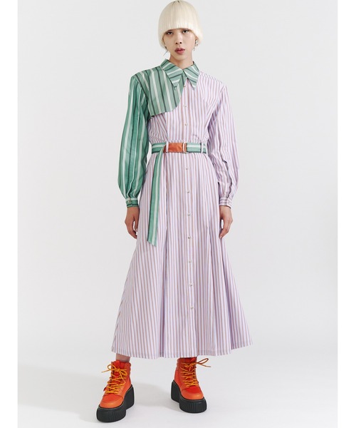 「PAMEO POSE」 シャツワンピース FREE パープル レディース_画像2