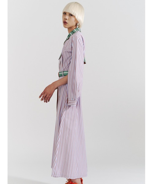 「PAMEO POSE」 シャツワンピース FREE パープル レディース_画像4