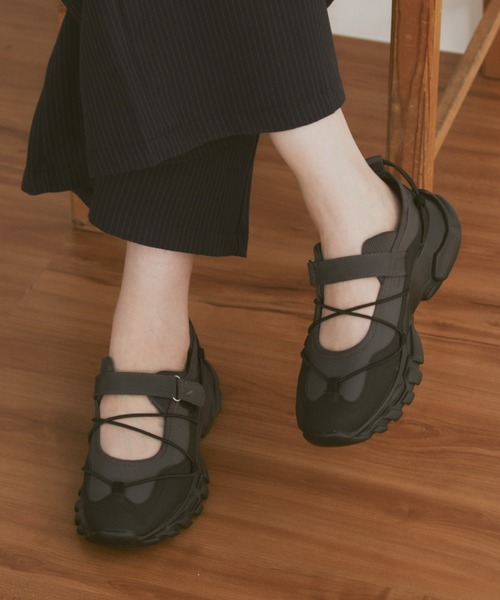 「MERLOT」 フラットサンダル LARGE チャコールグレー レディース_画像6