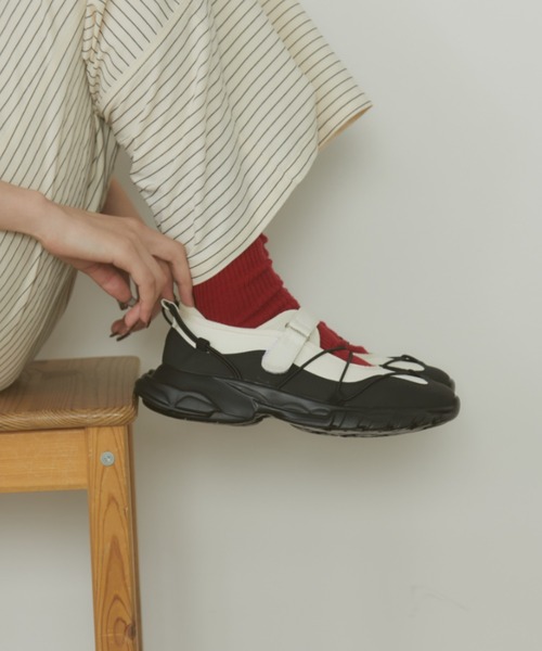 「MERLOT」 フラットサンダル LARGE チャコールグレー レディース_画像8