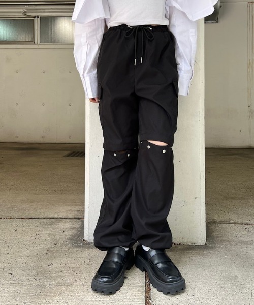 「ROGER AND RAW」 カーゴパンツ MEDIUM ブラック レディース_画像6