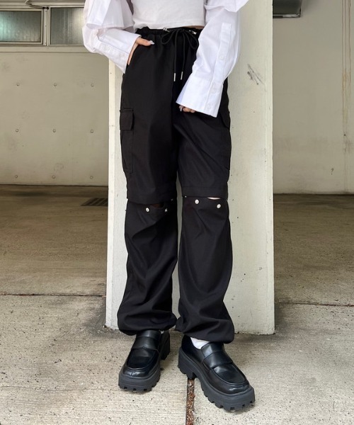 「ROGER AND RAW」 カーゴパンツ MEDIUM ブラック レディース_画像7