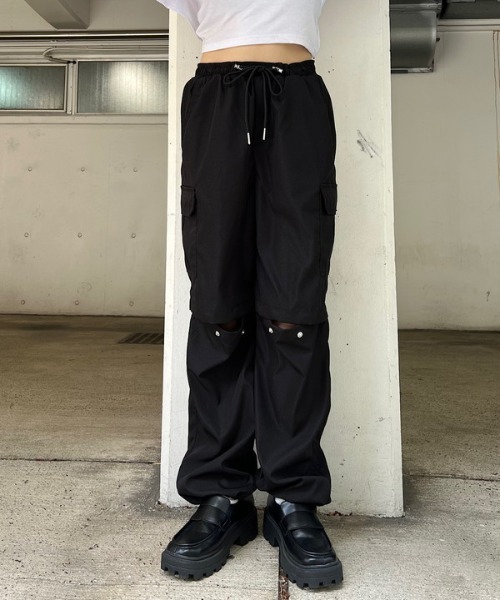 「ROGER AND RAW」 カーゴパンツ MEDIUM ブラック レディース_画像9