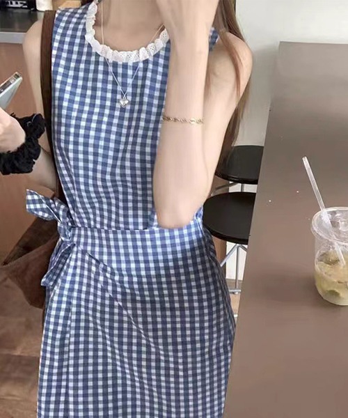 「SPIGA」 ノースリーブワンピース MEDIUM ブルー レディース_画像2
