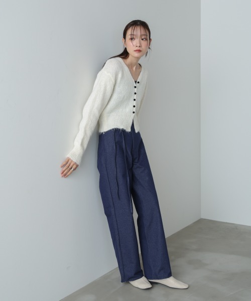 「Bab」 ニットカーディガン FREE ブルー レディース_画像3