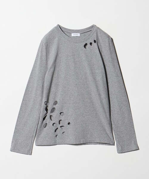 ＜ATTISESSION＞フラワーモチーフ ホール ロングスリーブ Tシャツ ATTISESSION（アティセッション） tシャツ 「ATTISESSION」フラワー