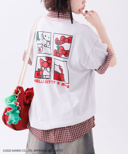 完売品♡PEARLYGATES ハローキティコラボ　半袖シャツ　サイズ2 DOUBLE NAME（ダブルネーム） tシャツ 半袖 「m:rex」ハローキティ