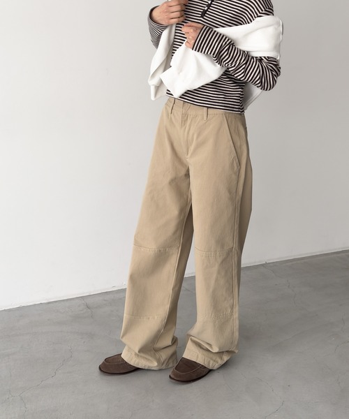 「CANAL JEAN」 「Lakey Park」チノパンツ MEDIUM ブラック レディースの画像