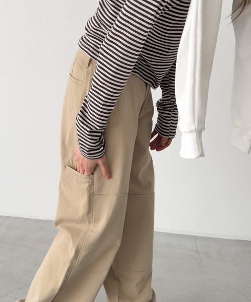 「CANAL JEAN」 「Lakey Park」チノパンツ MEDIUM ブラック レディースの画像