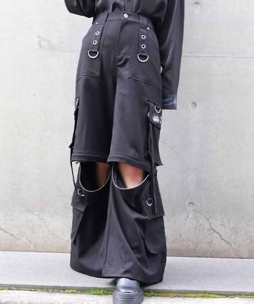 ryotakashima ワイドパンツ REZEN（リゼン） ワイドパンツ パンツ 彼岸花×鬼火2WAYパンツ