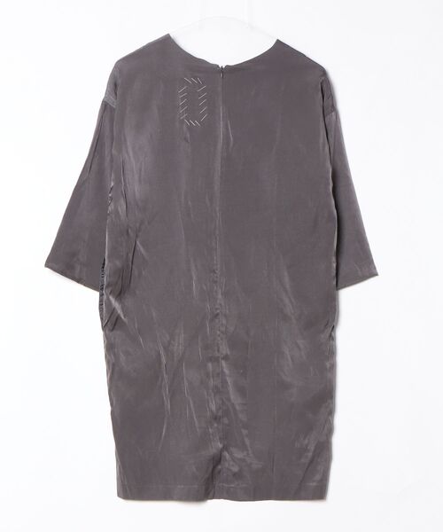 「OKIRAKU」 7分袖ワンピース X-SMALL グレー レディース_画像2