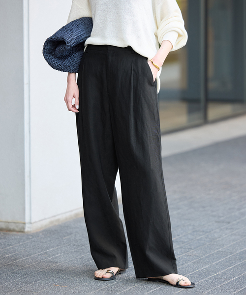 SLOBE IENA パンツスーツ　ネイビー　38 SLOBE IENA（スローブイエナ） パンツ 「セットアップ対応可/」リネン