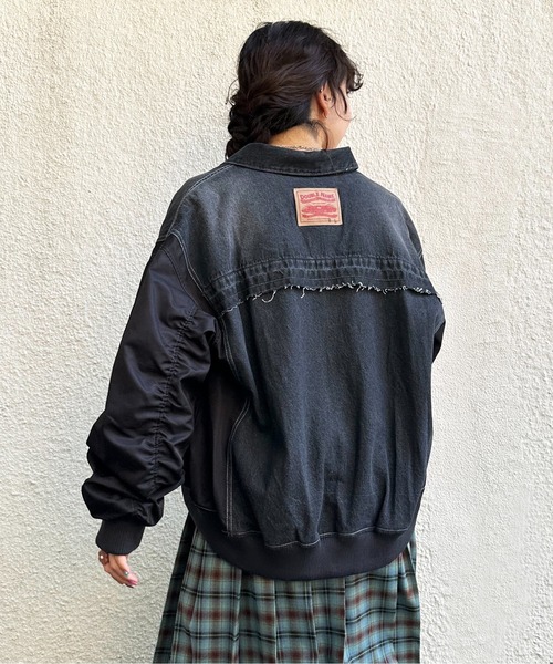 「DOUBLE NAME」 デニムジャケット FREE カーキ レディース_画像8