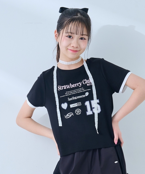 ソニアジョーンズ完売デザインTシャツ立体感のある衣装＆アップリケ付き　サイズM mezzo piano Junior（メゾピアノ ジュニア） tシャツ 「接触冷感